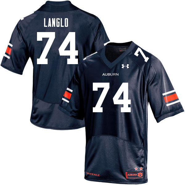 Men's Auburn Tigers #74 Garner Langlo Navy 2021 College Stitched Football Jersey